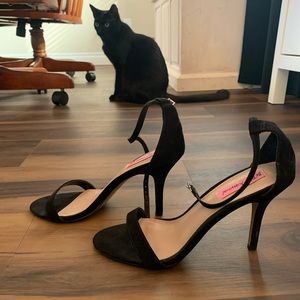 Betsey Johnson Black Suede Stilettos
